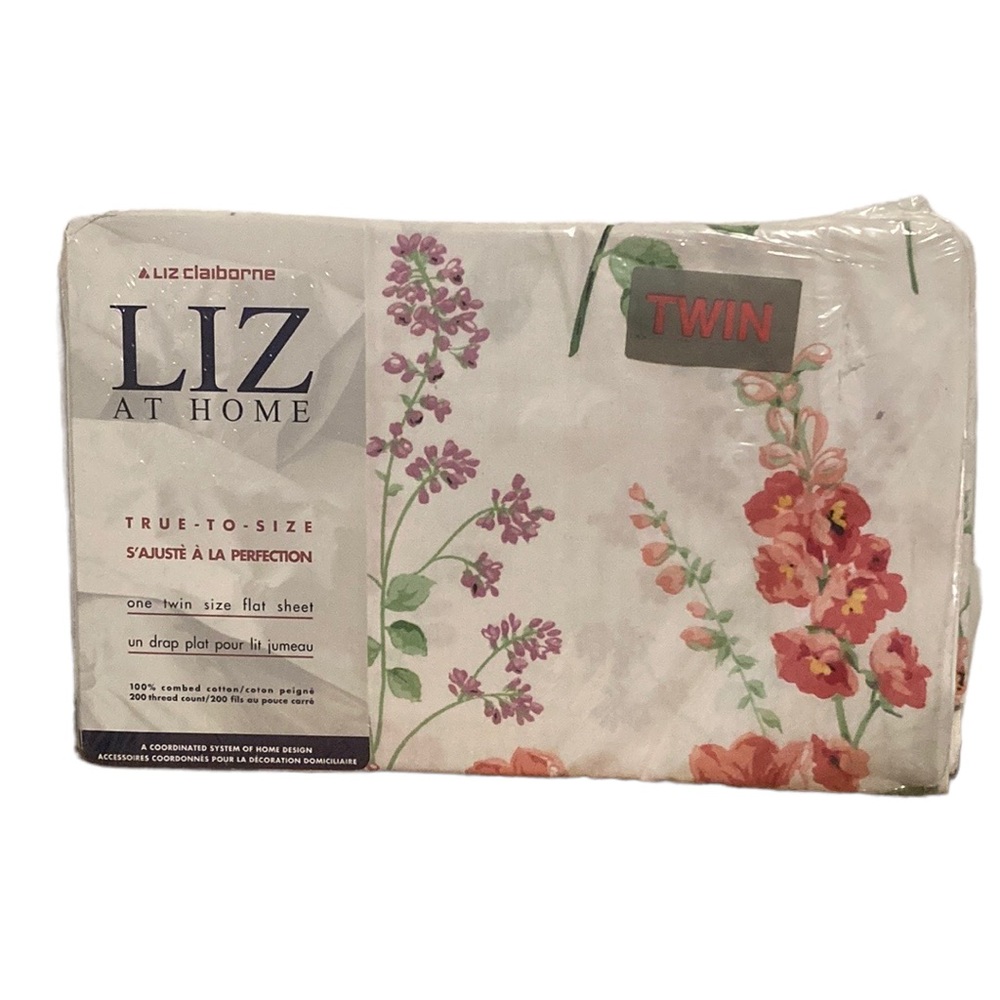 BNIB VTG Liz Claiborne Twin Flat Sheet